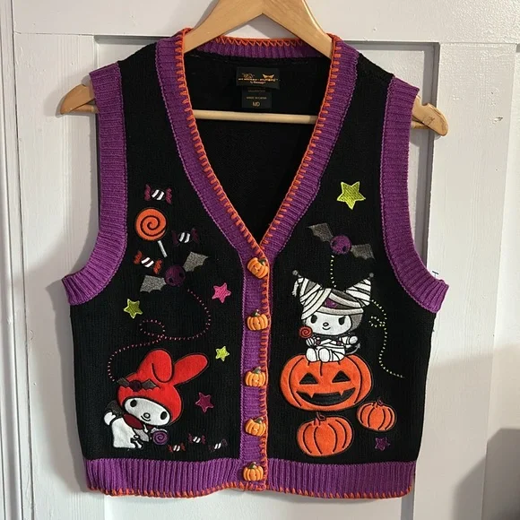 Sanrio My Melody & Kuromi Halloween Sweater Vest Halloween Sanrio Hot Topic M - Picture 2 of 12